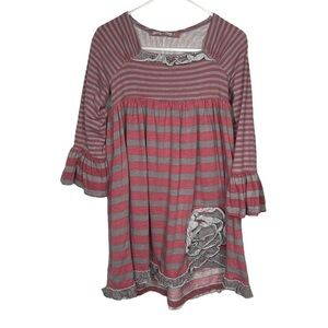 Jelly the Pug Coral & Gray Sophia Dress size 5